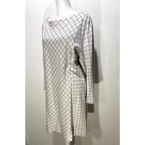 J. Jill Ponte dress business casual dark accademia plaid stretchy comfy women L